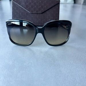 Gucci Black Gradient square Sunglasses monogram wrap sun beach eyewear pool cat